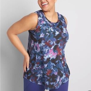 Livi Multicolor High Neck V Back Sleeveless  Soft Tunic Women's Size 34/36